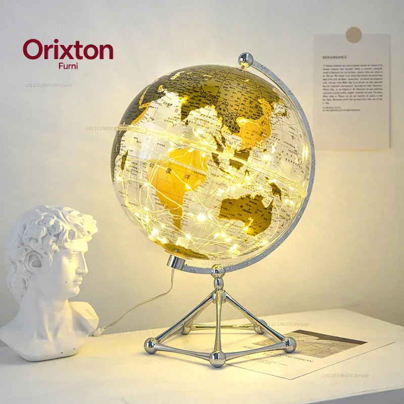 Lighting World Decor - Flash LED Light World Globe,Transparent World