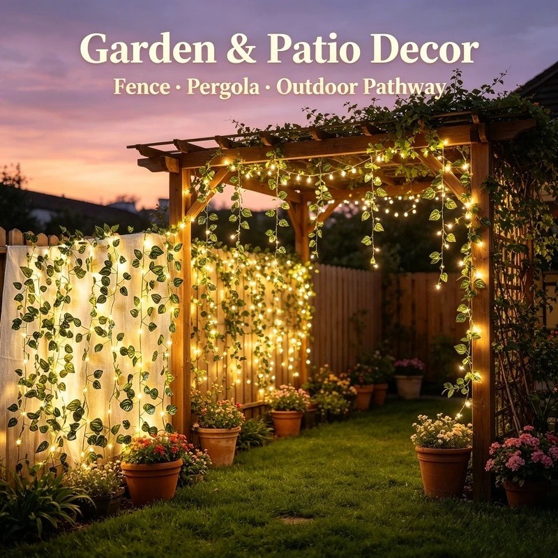 2M Artificial Leaf LED String  - Garden Lighting Decor 评论和价格