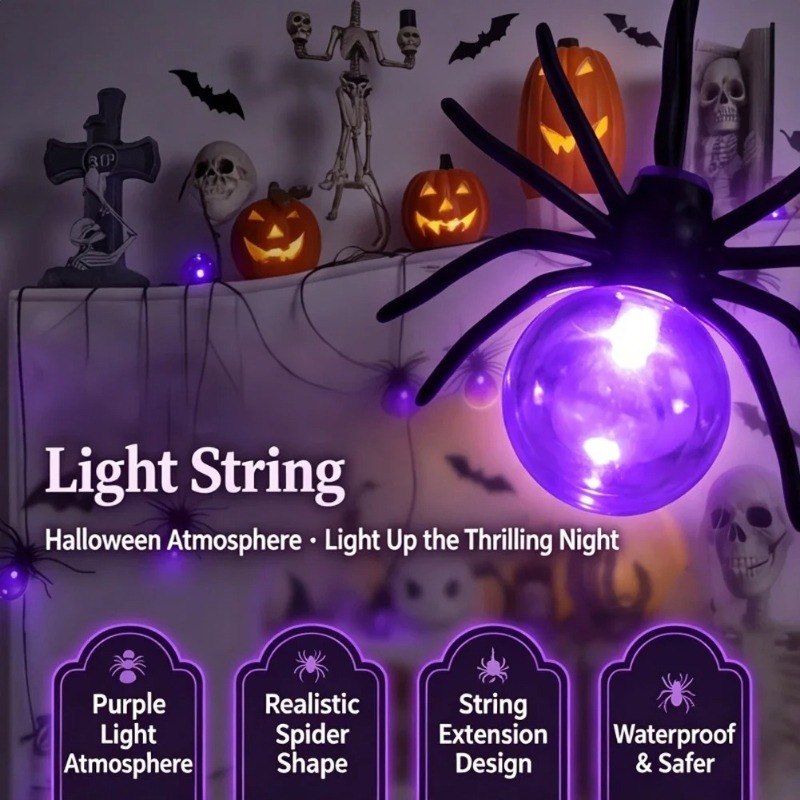 Battery Powered Spider LED Str - Garden Lighting Decor 评论和价格