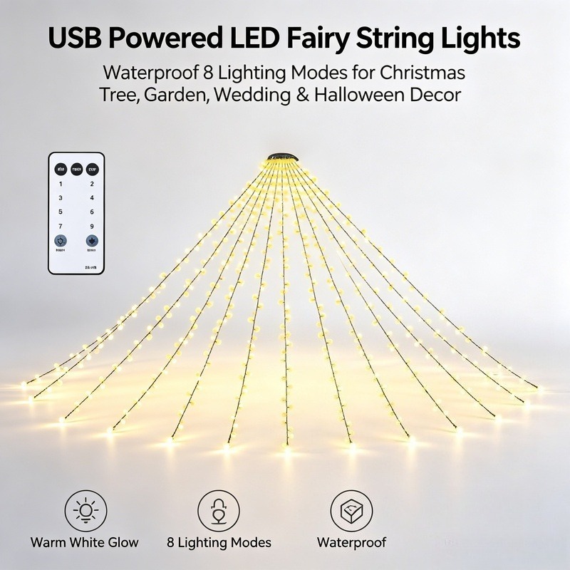 USB LED Fairy String Lights, W - Garden Lighting Decor 评论和价格