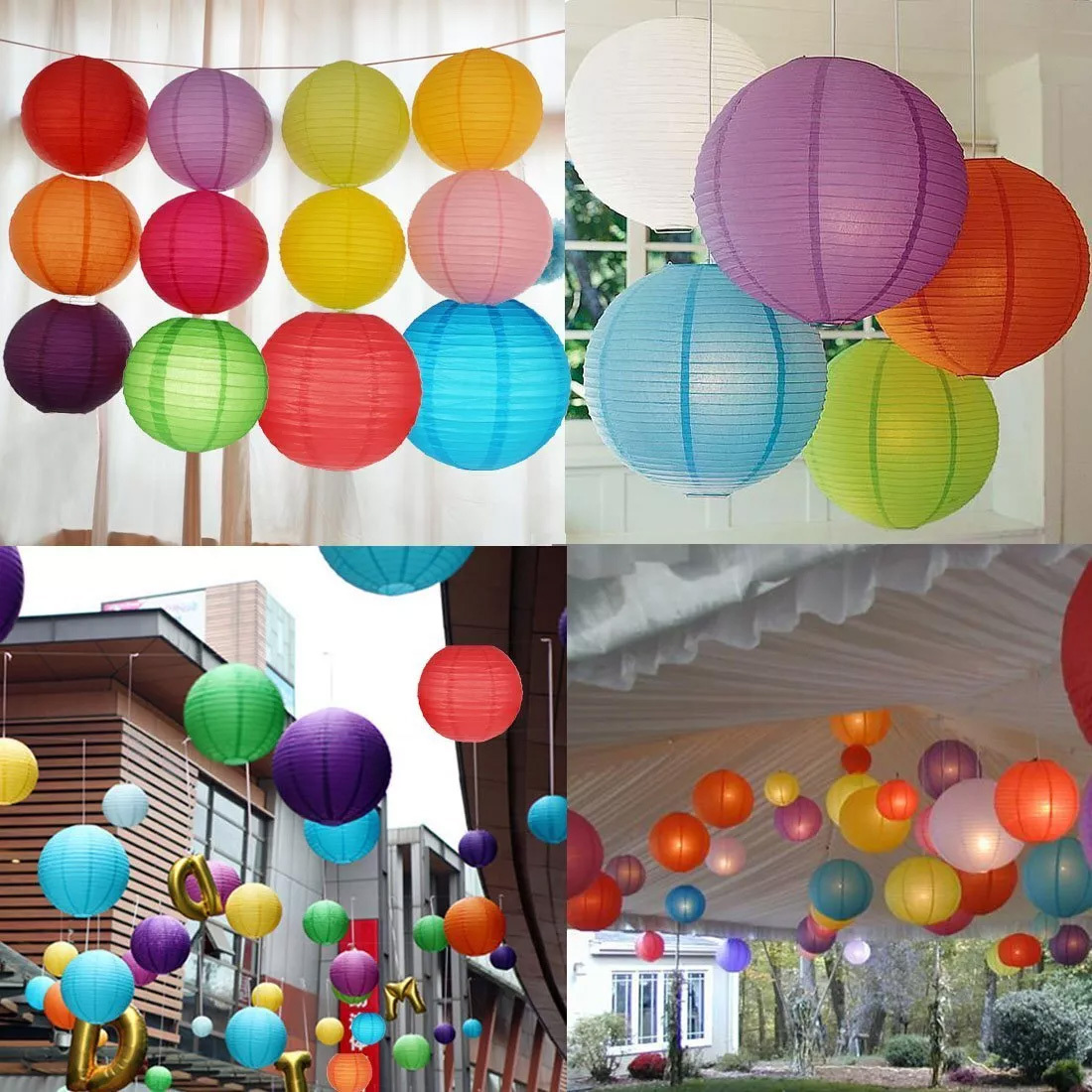 Paper Lanterns (8-Inch (20 cm) - Lantern Paper Solar 评论和价格