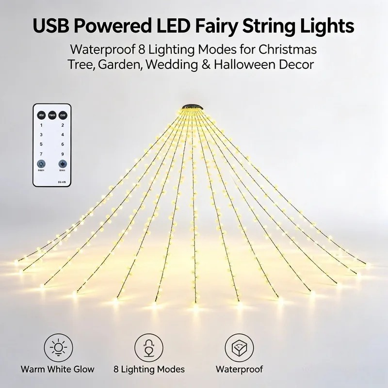 Waterproof USB LED String Ligh - Garden Lighting Decor 评论和价格