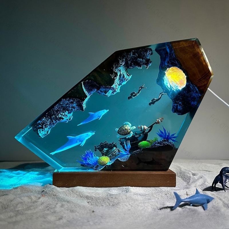 Dolphin and Turtle Resin Night - Lighting World Decor 评论和价格