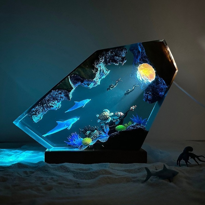 Dolphin and Turtle Resin Night - Lighting World Decor 评论和价格