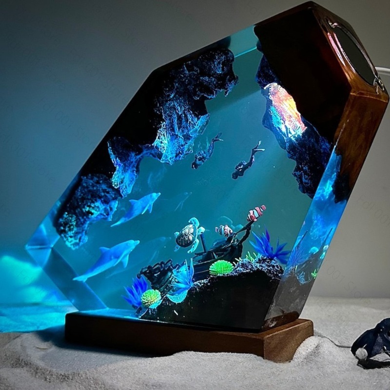 Dolphin and Turtle Resin Night - Lighting World Decor 评论和价格