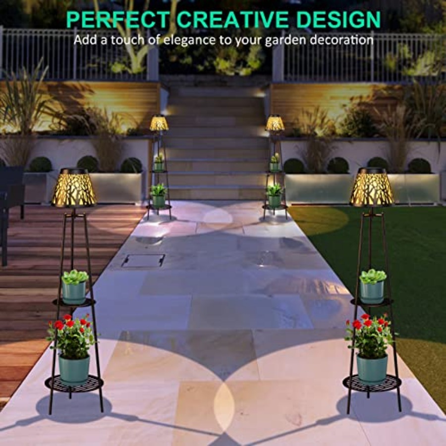 2 Pack Outdoor Solar Floor Lam - Garden Lighting Decor 评论和价格