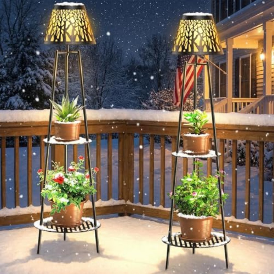 2 Pack Outdoor Solar Floor Lam - Garden Lighting Decor 评论和价格
