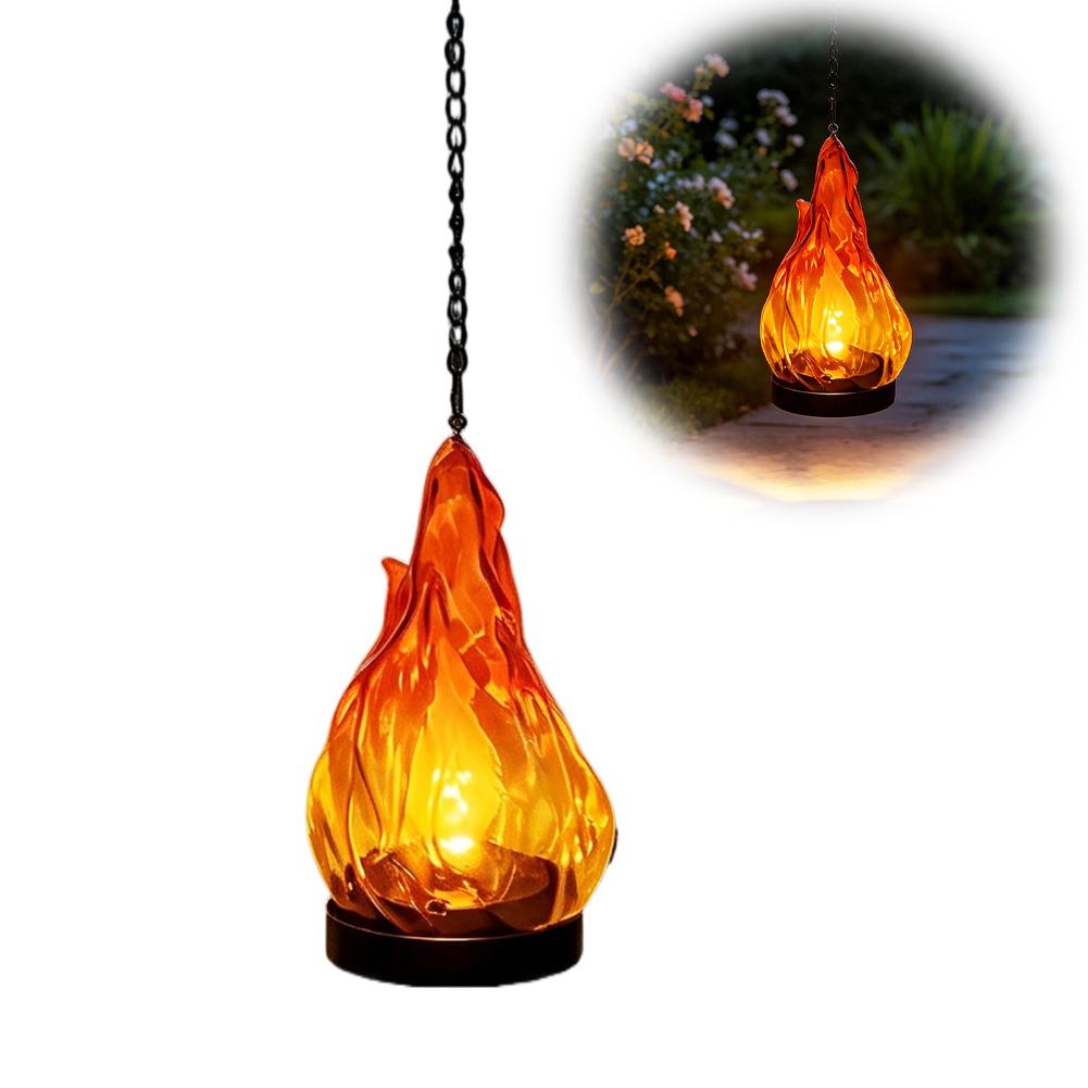 Solar Flame Hanging Lantern Li - Garden Lighting Decor 评论和价格