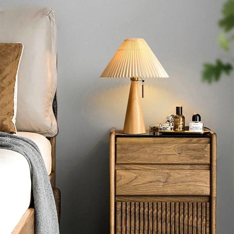 Retro Pleated Table Lamp Nordi - Lighting Decoration In Bedroom 评论和价格