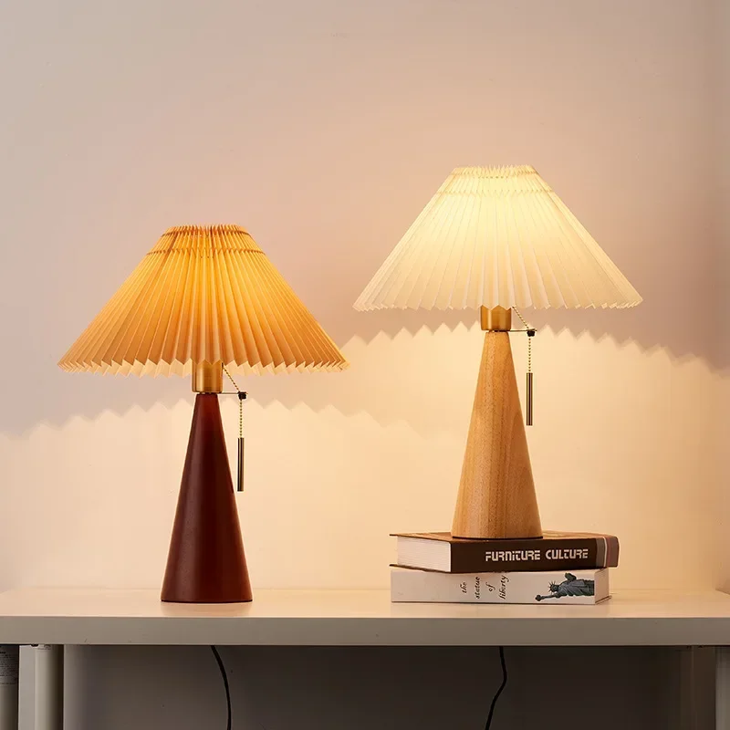 Retro Pleated Table Lamp Nordi - Lighting Decoration In Bedroom 评论和价格